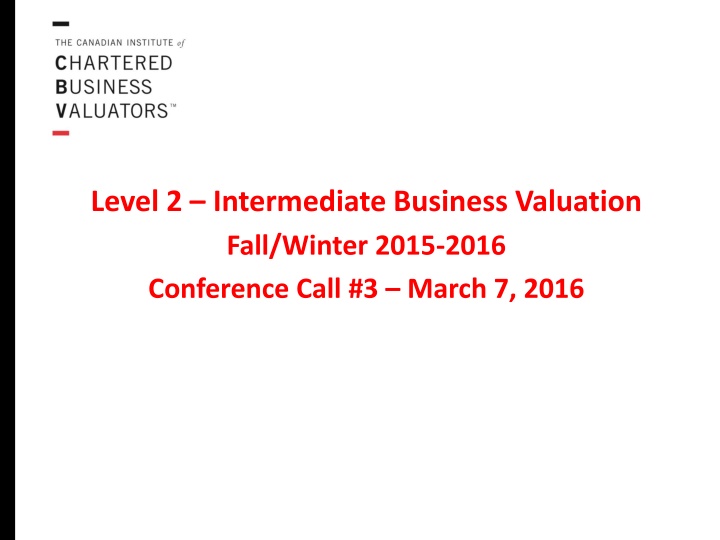 level 2 intermediate business valuation fall