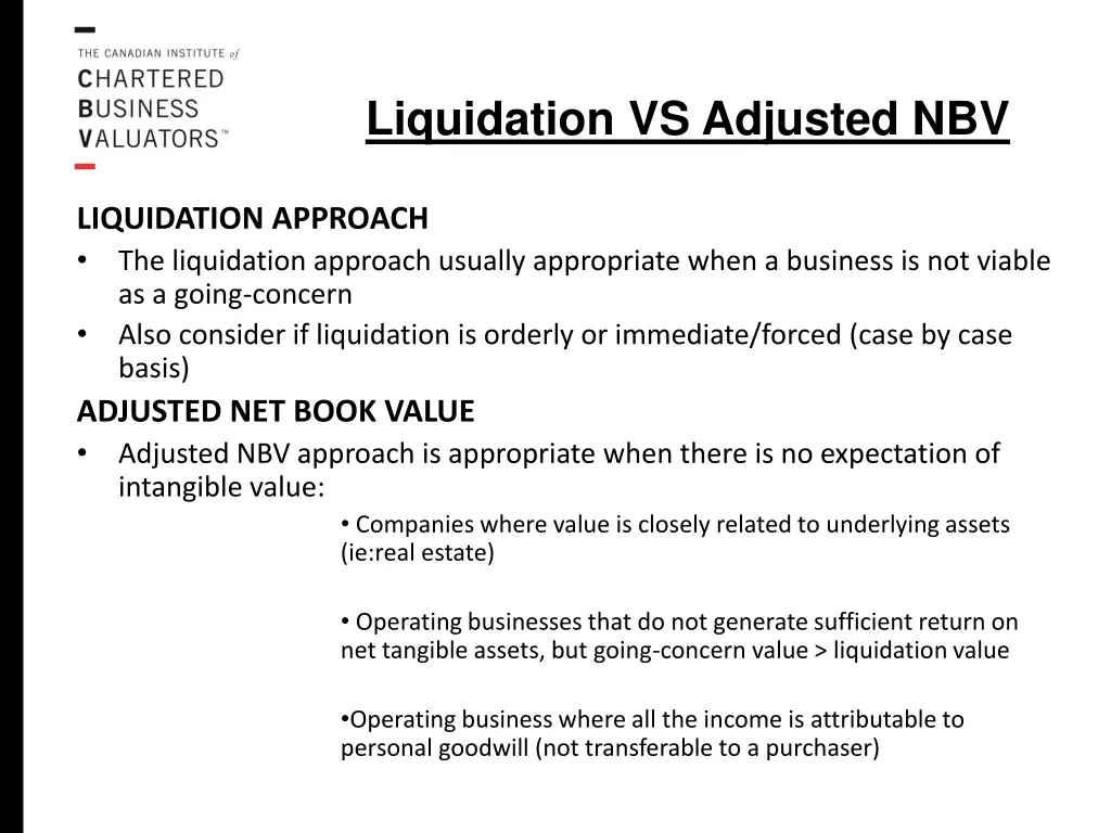 liquidation vs adjusted nbv 1