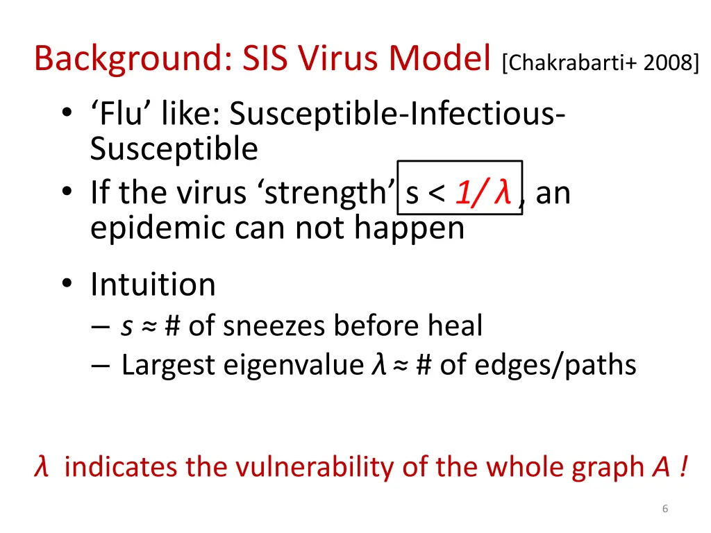 background sis virus model chakrabarti 2008