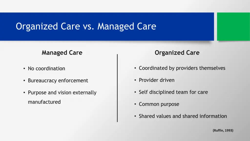 organized care vs managed care