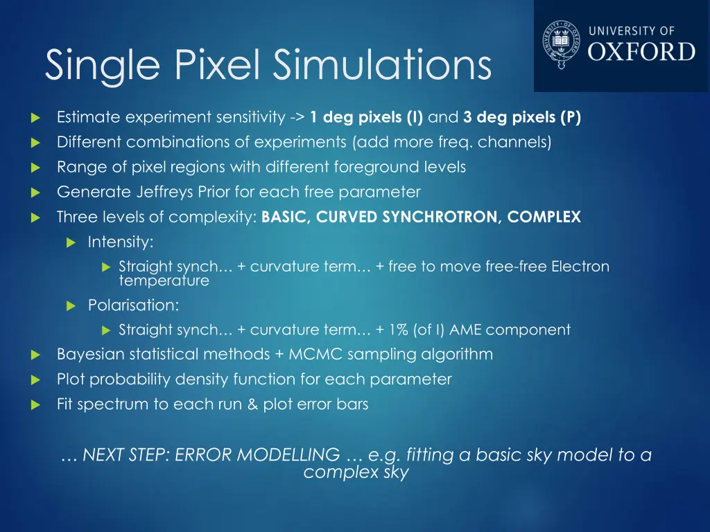 single pixel simulations