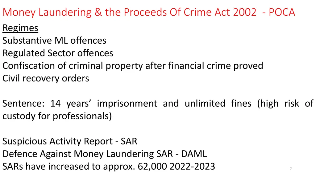 money laundering the proceeds of crime act 2002