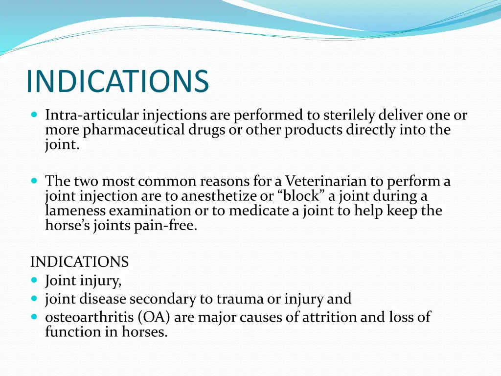 indications intra articular injections