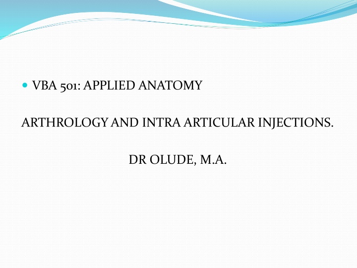 vba 501 applied anatomy