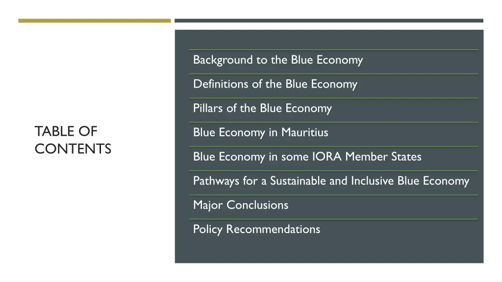 background to the blue economy