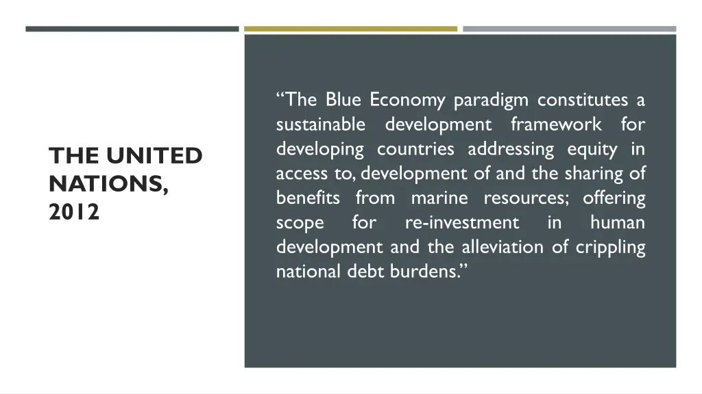 the blue economy paradigm constitutes