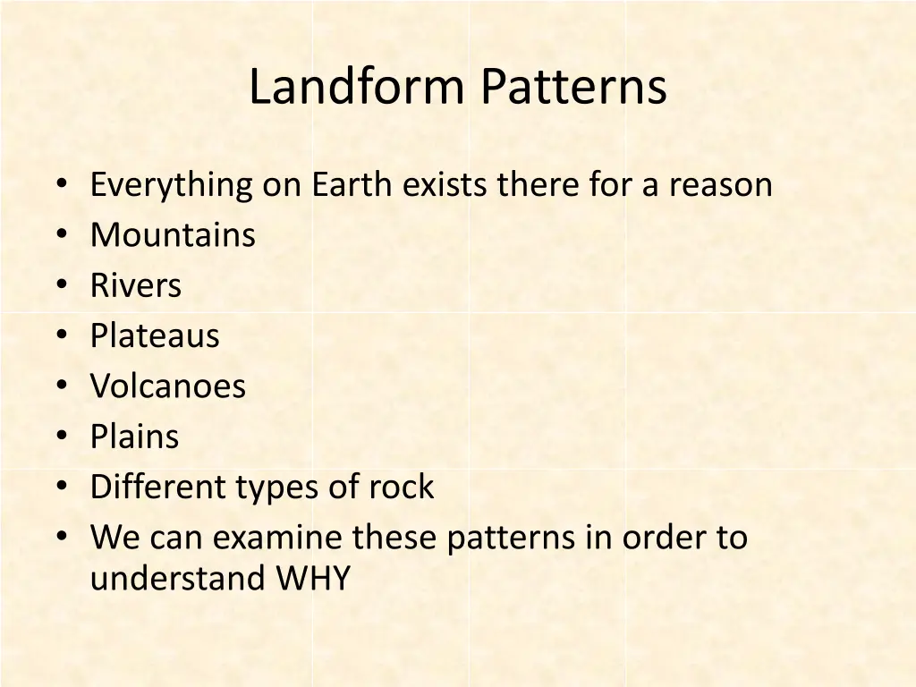 landform patterns 1