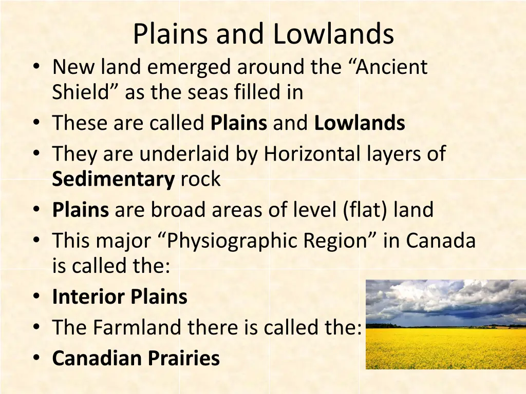 plains and lowlands new land emerged around