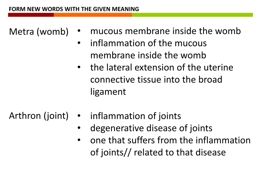 form new words with the given meaning 2