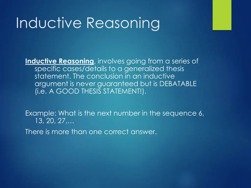 inductive reasoning