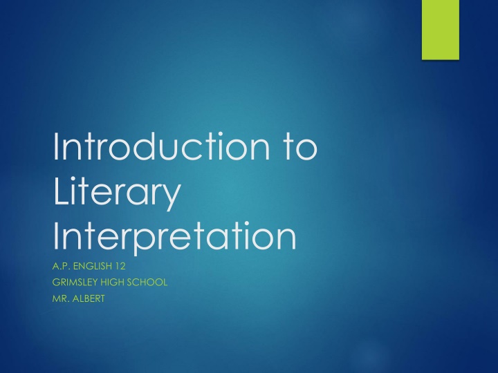 introduction to literary interpretation