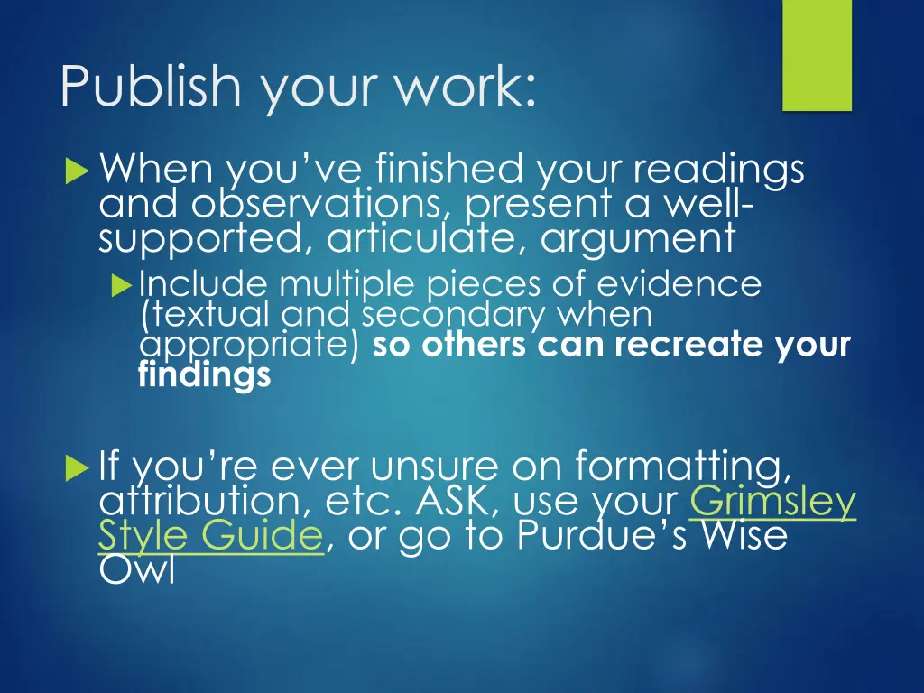 publish your work