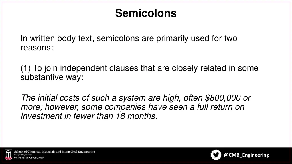 semicolons