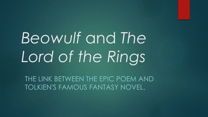 beowulf and the lord of the rings