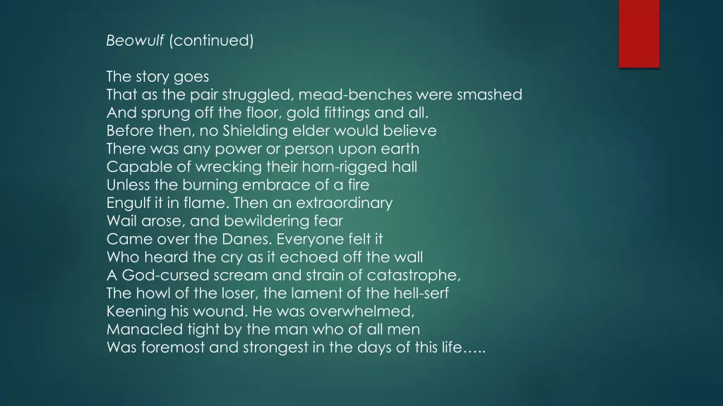 beowulf continued