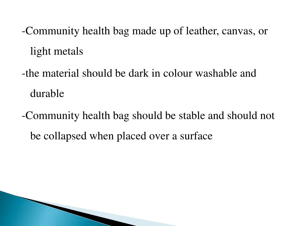 community health bag made up of leather canvas or