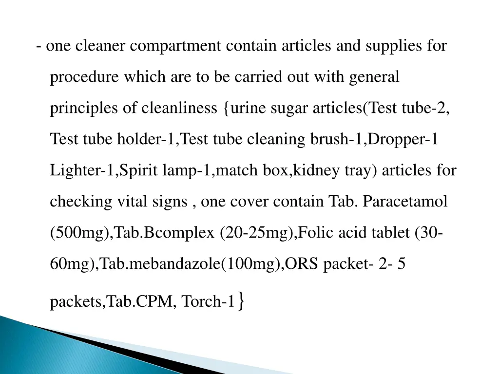 one cleaner compartment contain articles