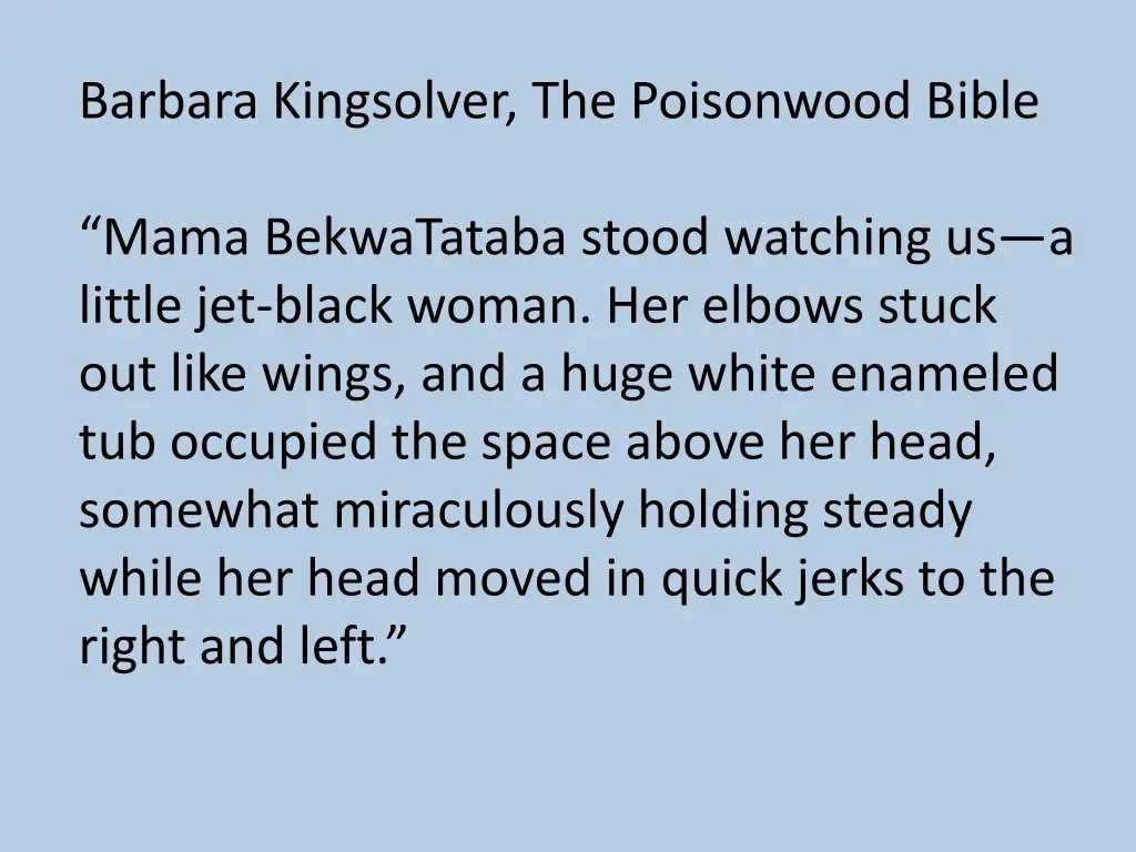 barbara kingsolver the poisonwood bible