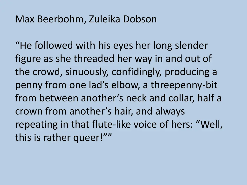 max beerbohm zuleika dobson