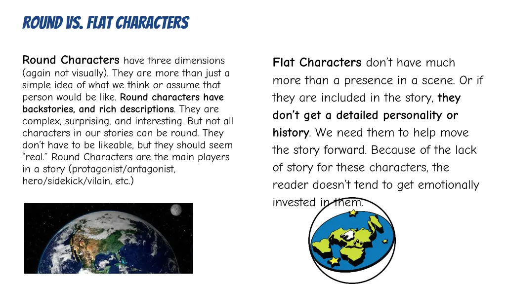 round vs flat characters