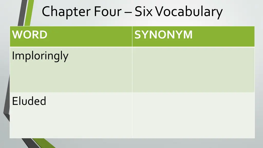 chapter four six vocabulary