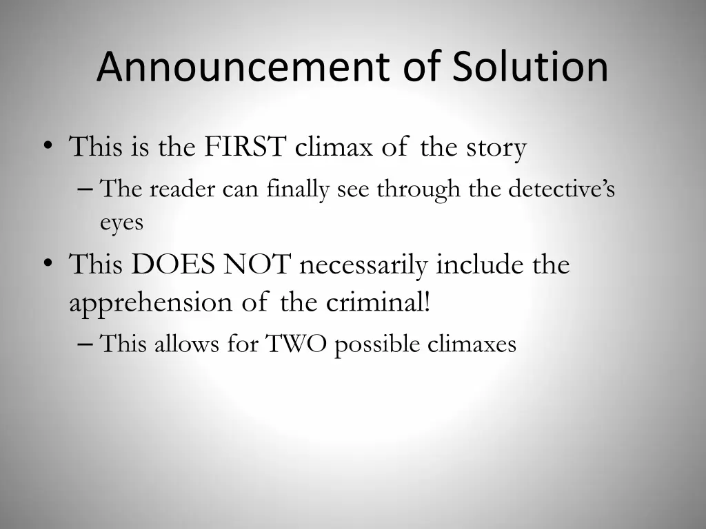 announcement of solution