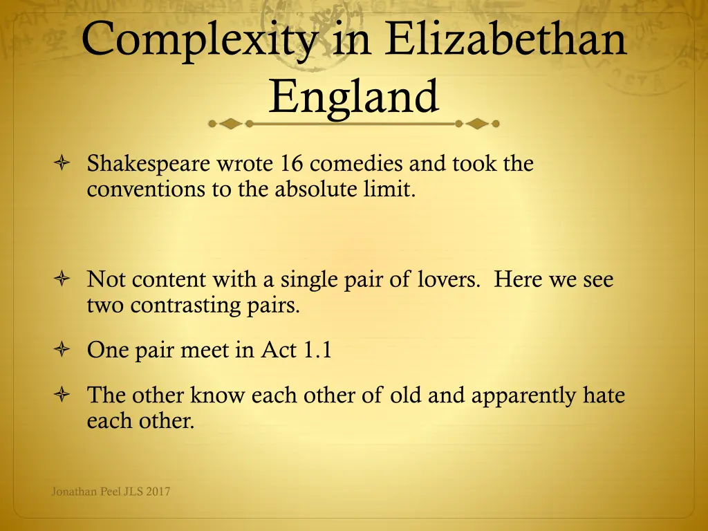 complexity in elizabethan england