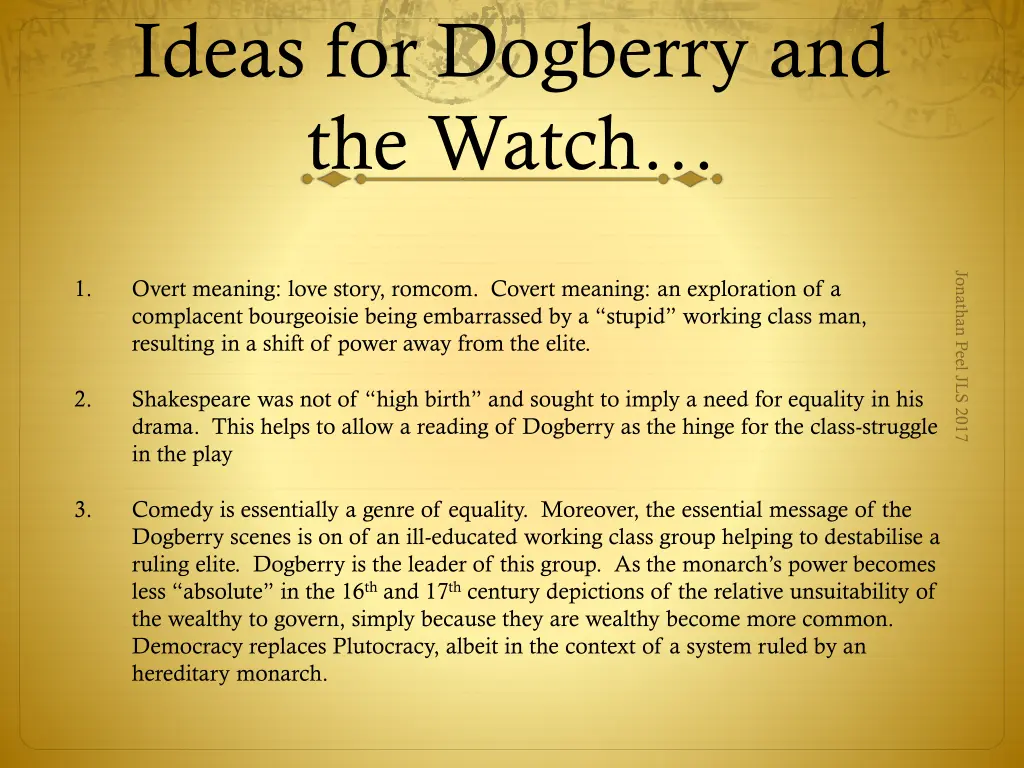 ideas for dogberry and the watch