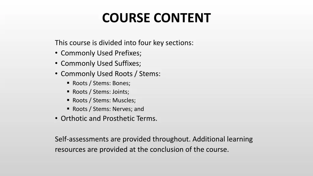 course content