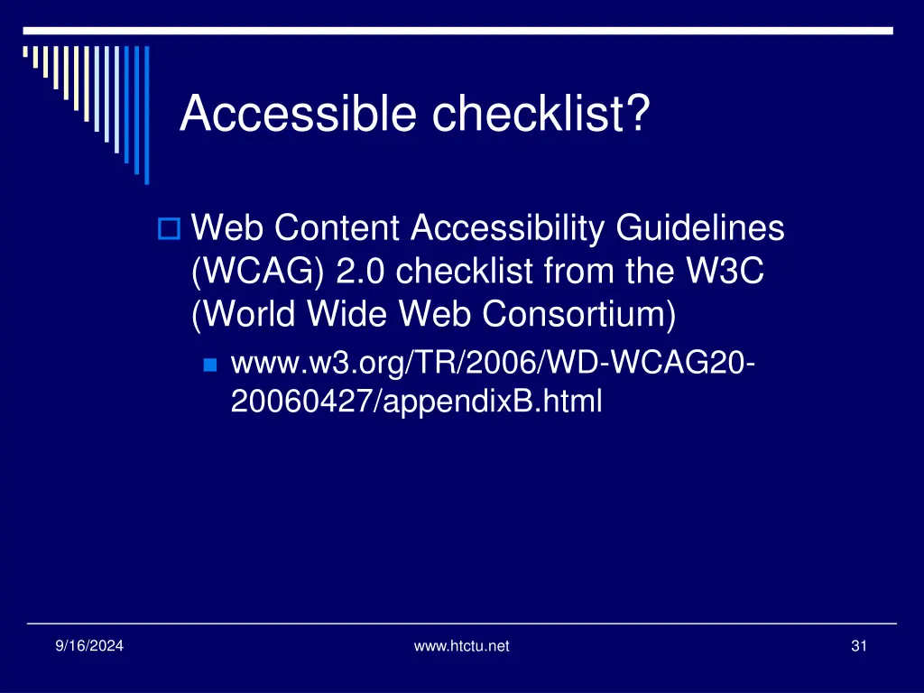 accessible checklist