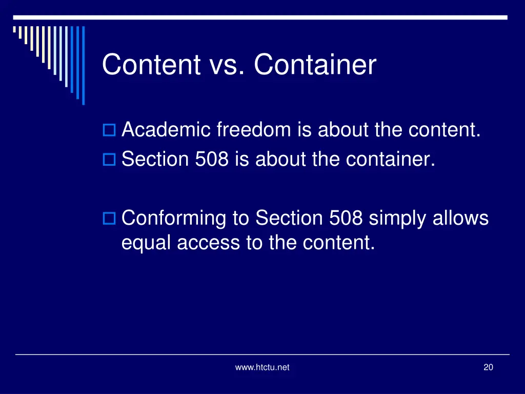 content vs container