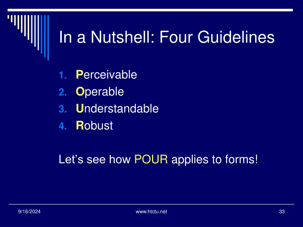 in a nutshell four guidelines