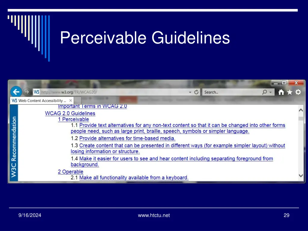 perceivable guidelines