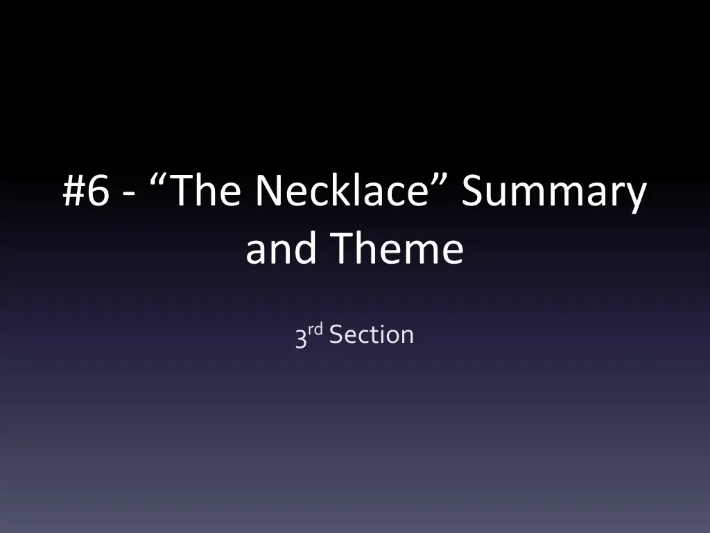 6 the n ecklace summary and theme