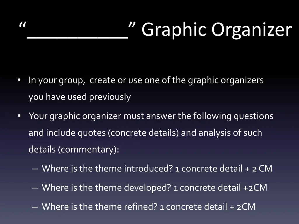 graphic organizer