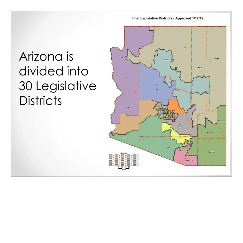 arizona is divided into 30 legislative districts