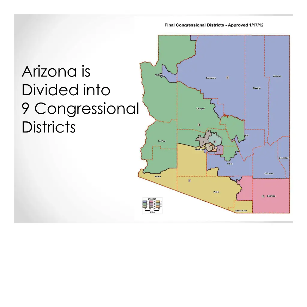 arizona is divided into 9 congressional districts