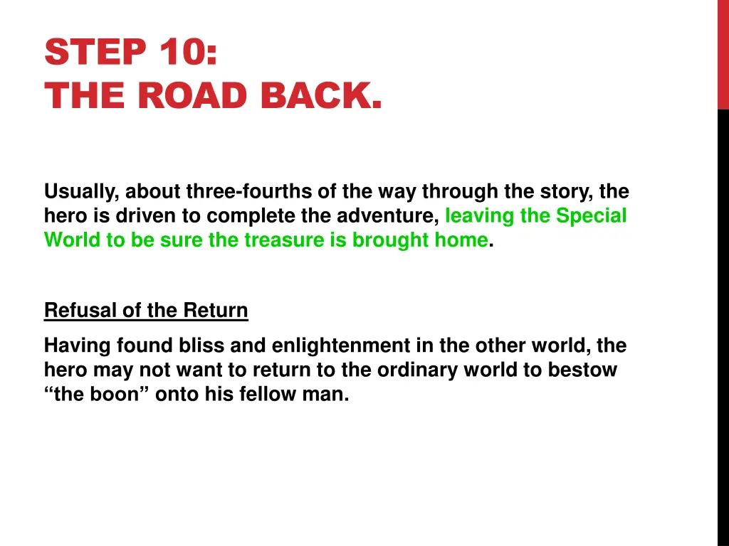 step 10 the road back