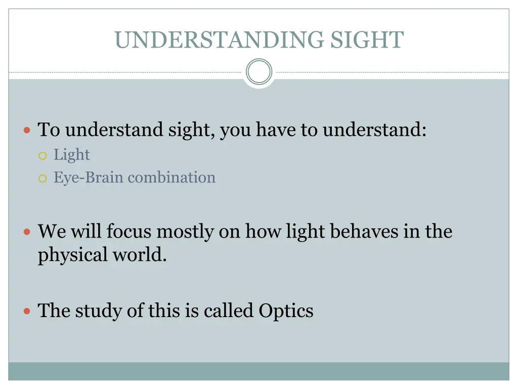 understanding sight