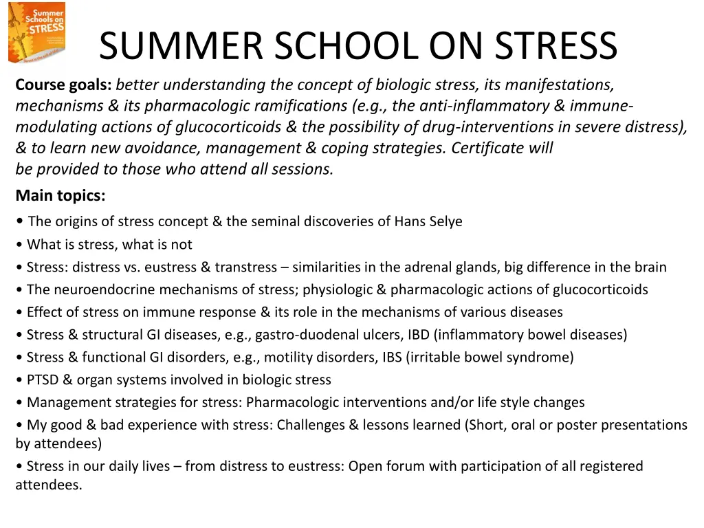 summer school on stress 1