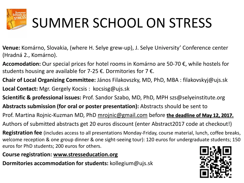 summer school on stress 2