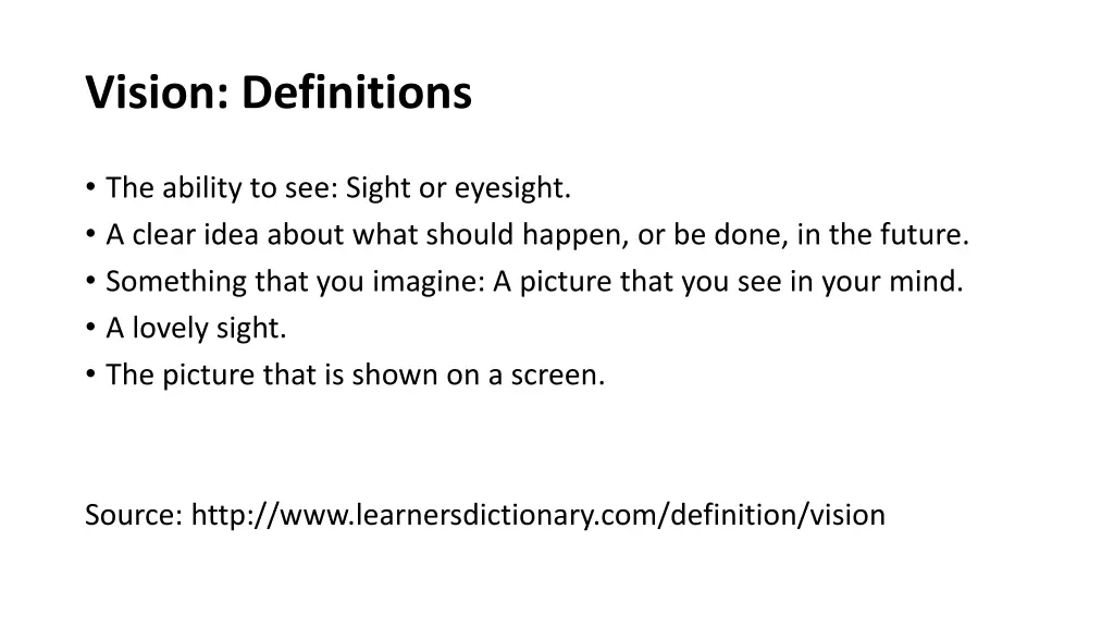 vision definitions