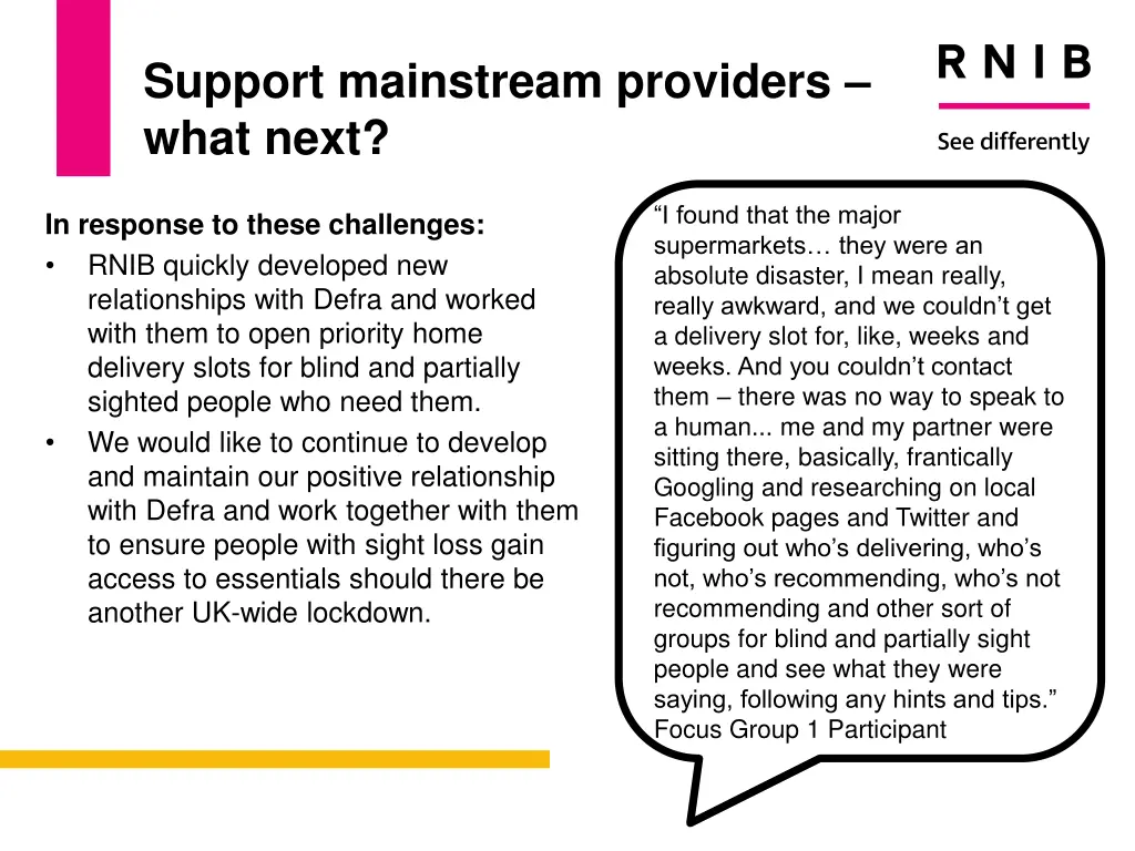 support mainstream providers what next