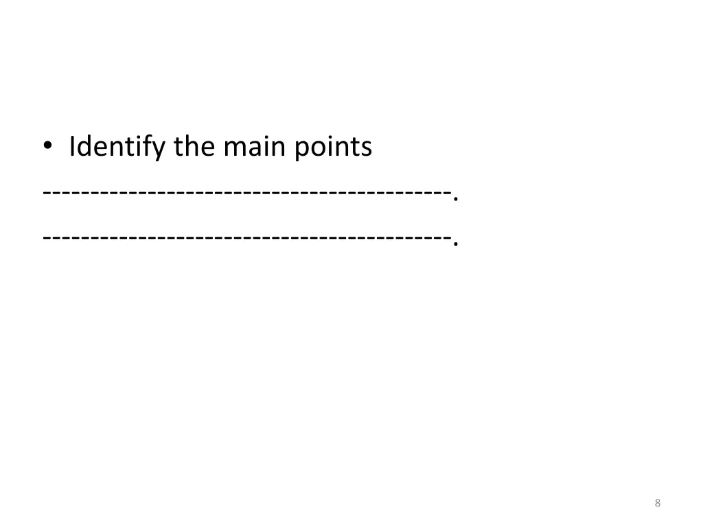 identify the main points