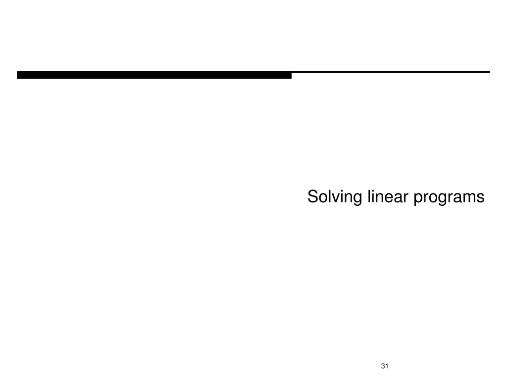 solving linear programs