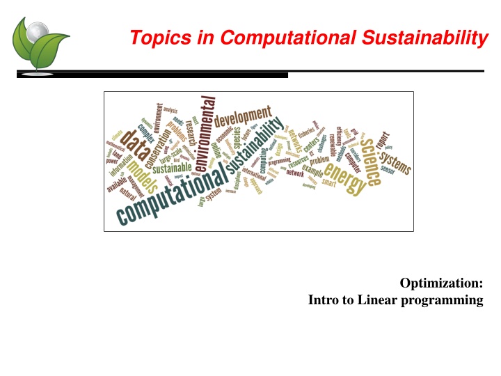 topics in computational sustainability