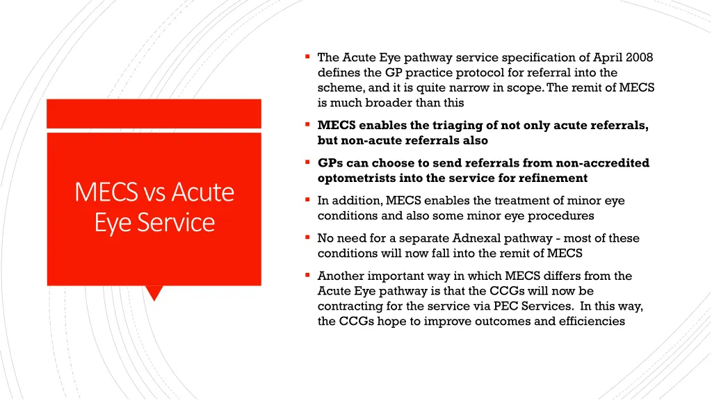 the acute eye pathway service specification