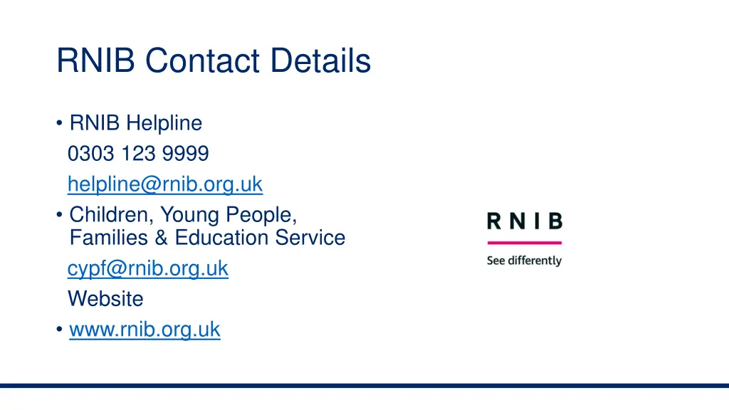 rnib contact details