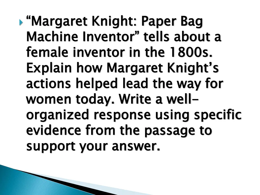 margaret knight paper bag machine inventor tells