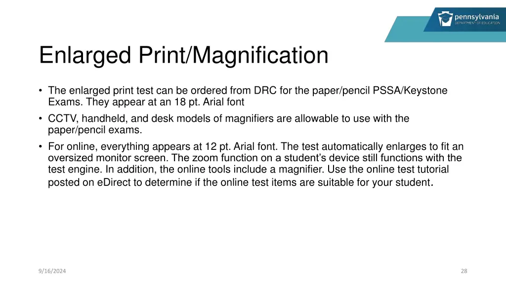 enlarged print magnification